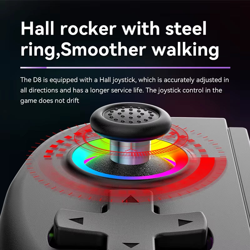 BSP D8 RGB Tablet Controller Wireless Handle for Switch Game Bluetooth Stretching Joystick for P3 P4 Android IOS Gamepad